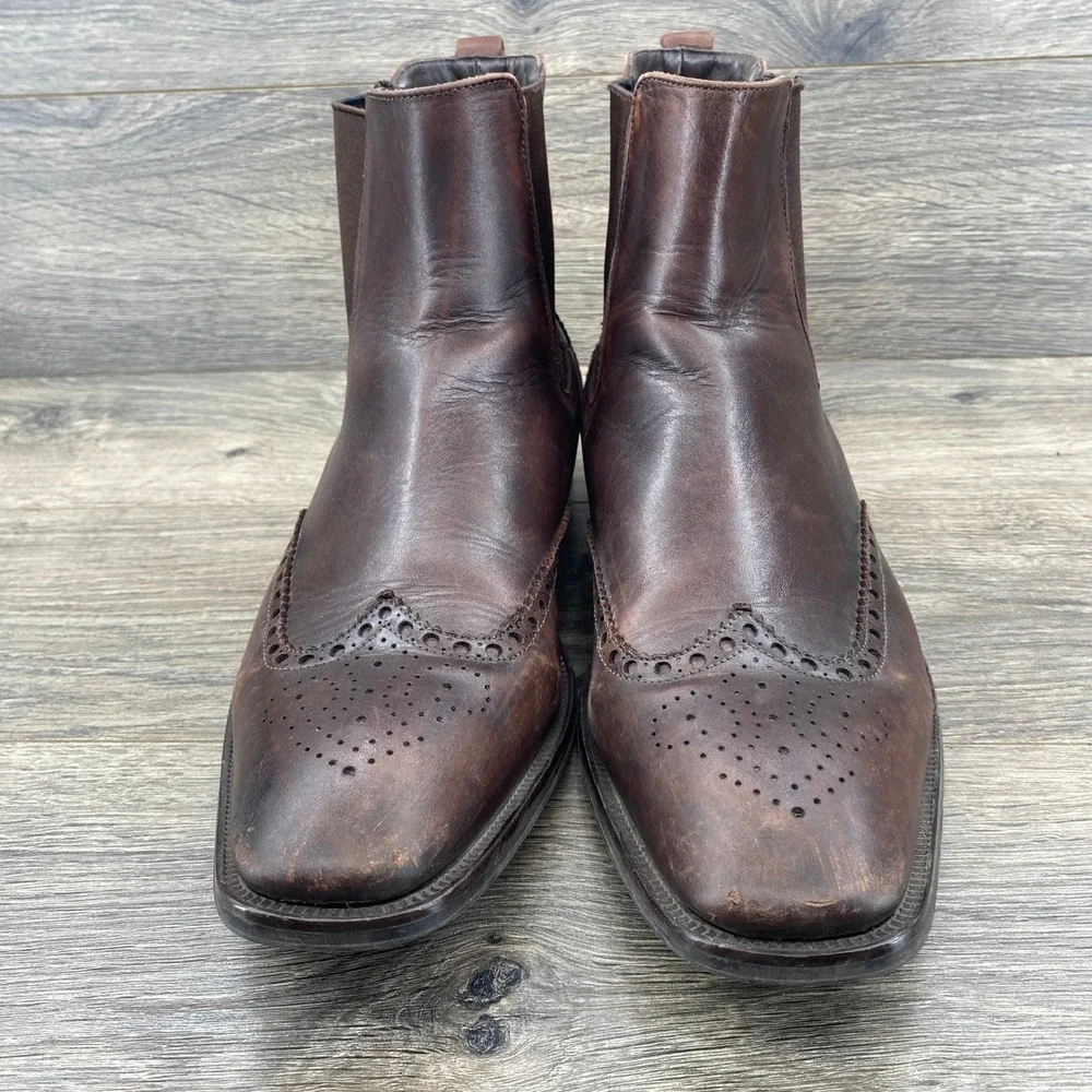 To Boot New York Chelsea Boots Mens 11.5 Brown Leather Wingtip Brogue 1283